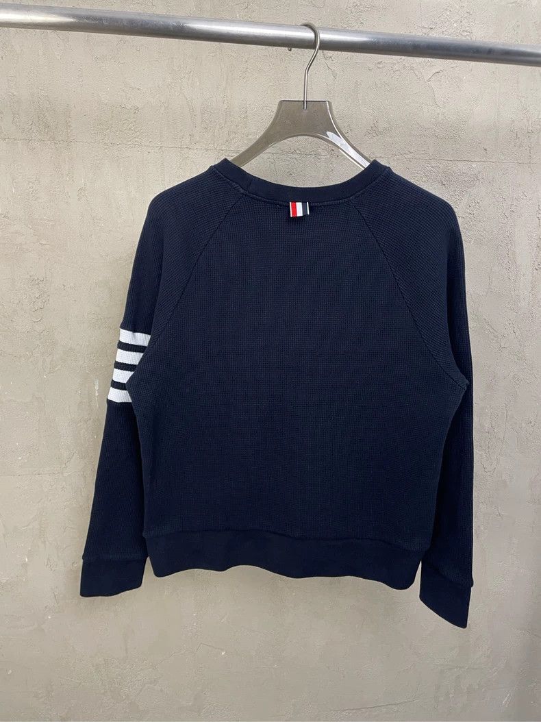 Thom Browne Thom browne Dark blue four-striped waffle round-necked guar Size US L / EU 52-54 / 3 - 2 Thumbnail