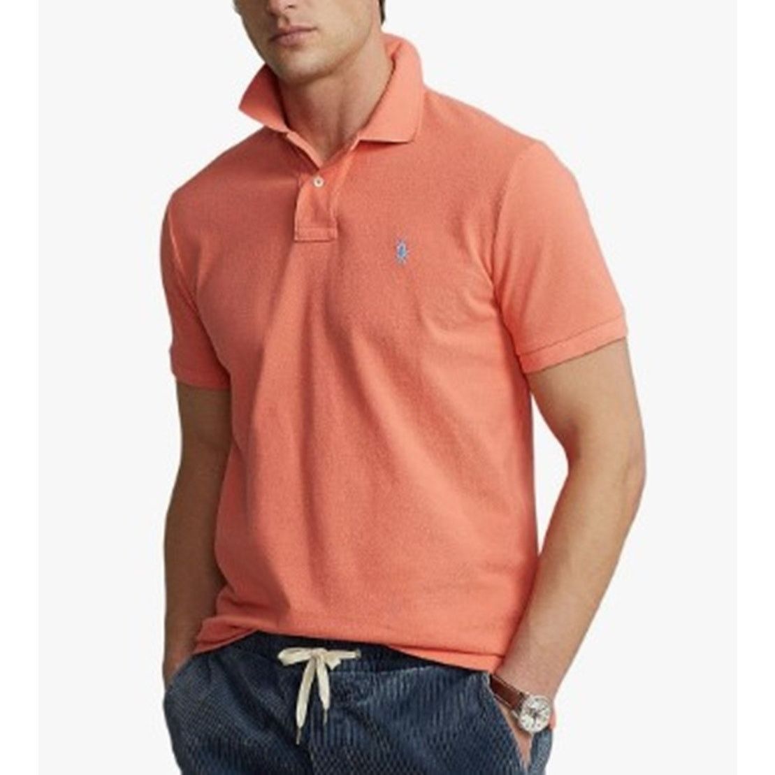 Polo Ralph Lauren POLO RALPH LAUREN Classic Fit Mesh Polo Shirt Deep Mango S Size US S / EU 44-46 / 1 - 1 Thumbnail