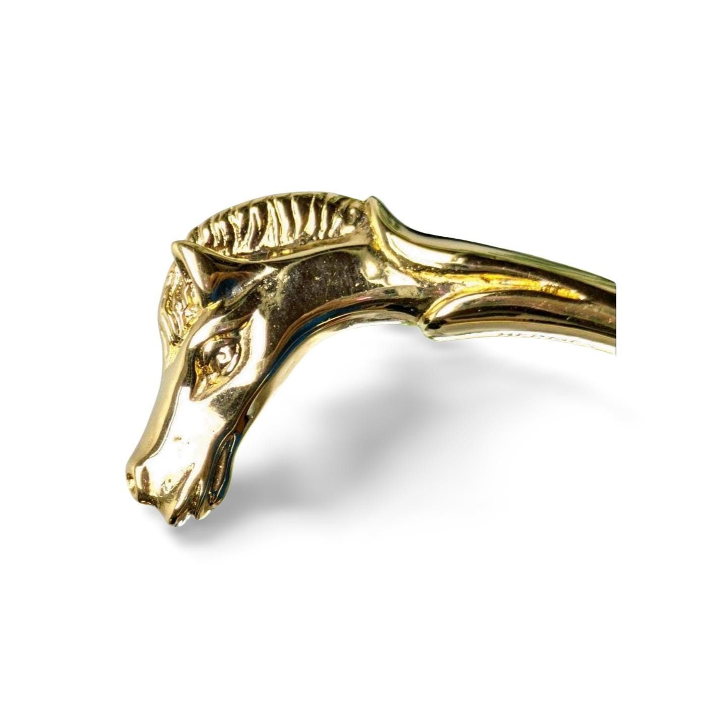 Hermes Vintage Hermes golden horse head design bangle, bracelet. Size ONE SIZE - 4 Thumbnail