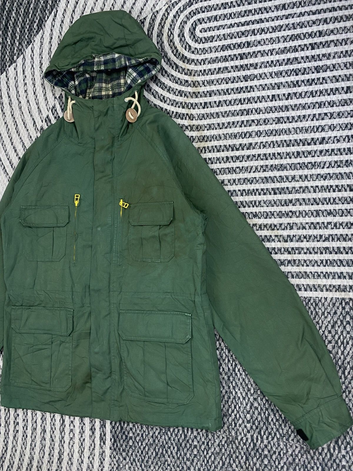 The Duffer of St.George Vtg The Duffer Of St.George Green Checked Lining Jacket Size US L / EU 52-54 / 3 - 4 Thumbnail