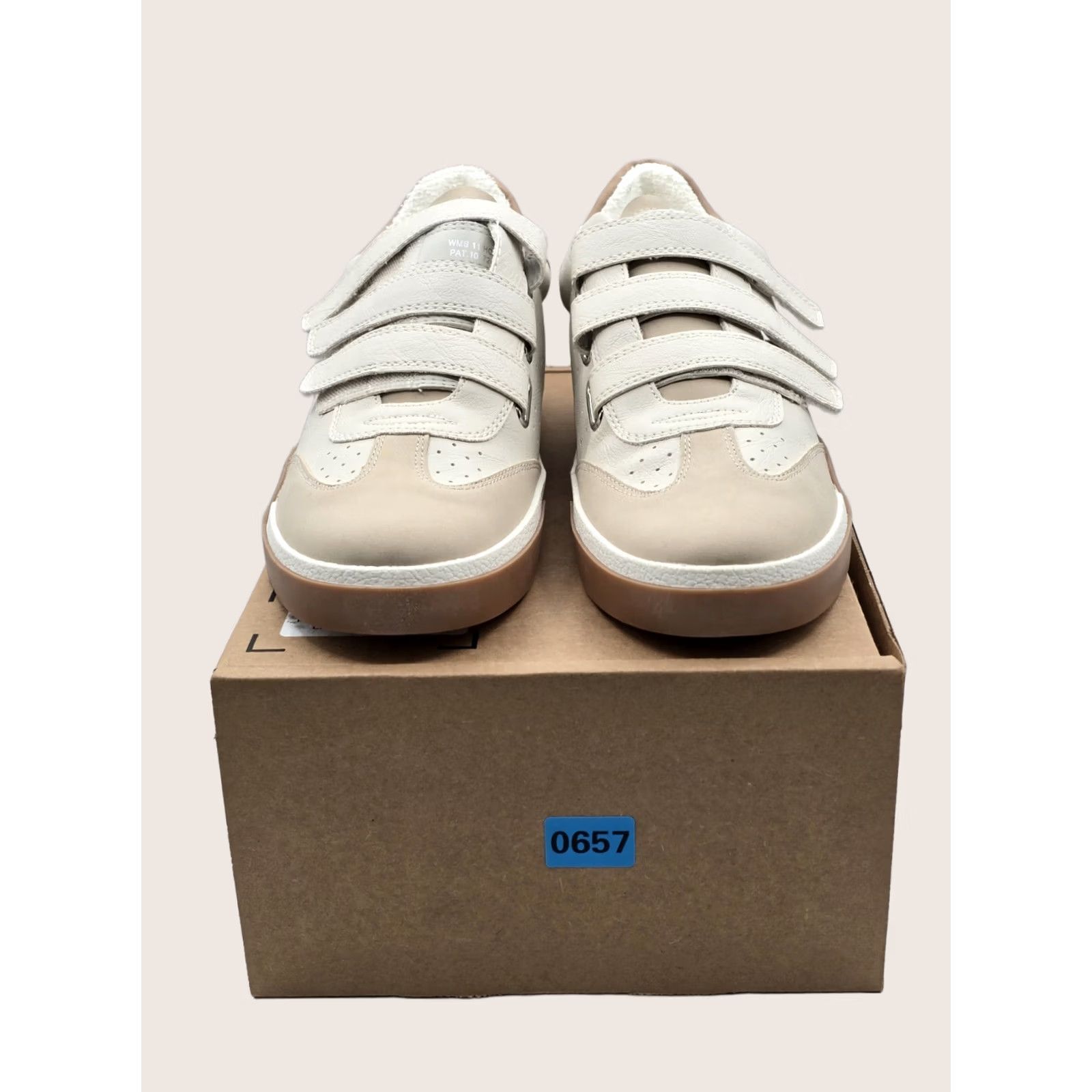 Dolce Vita Dolce Vita Hook Sneaker - White/Beige - Women’s Size 11 - Casual Flat Suede Hook & Loop Adjustable Strap Shoes Size US 11 / IT 41 - 1 Thumbnail