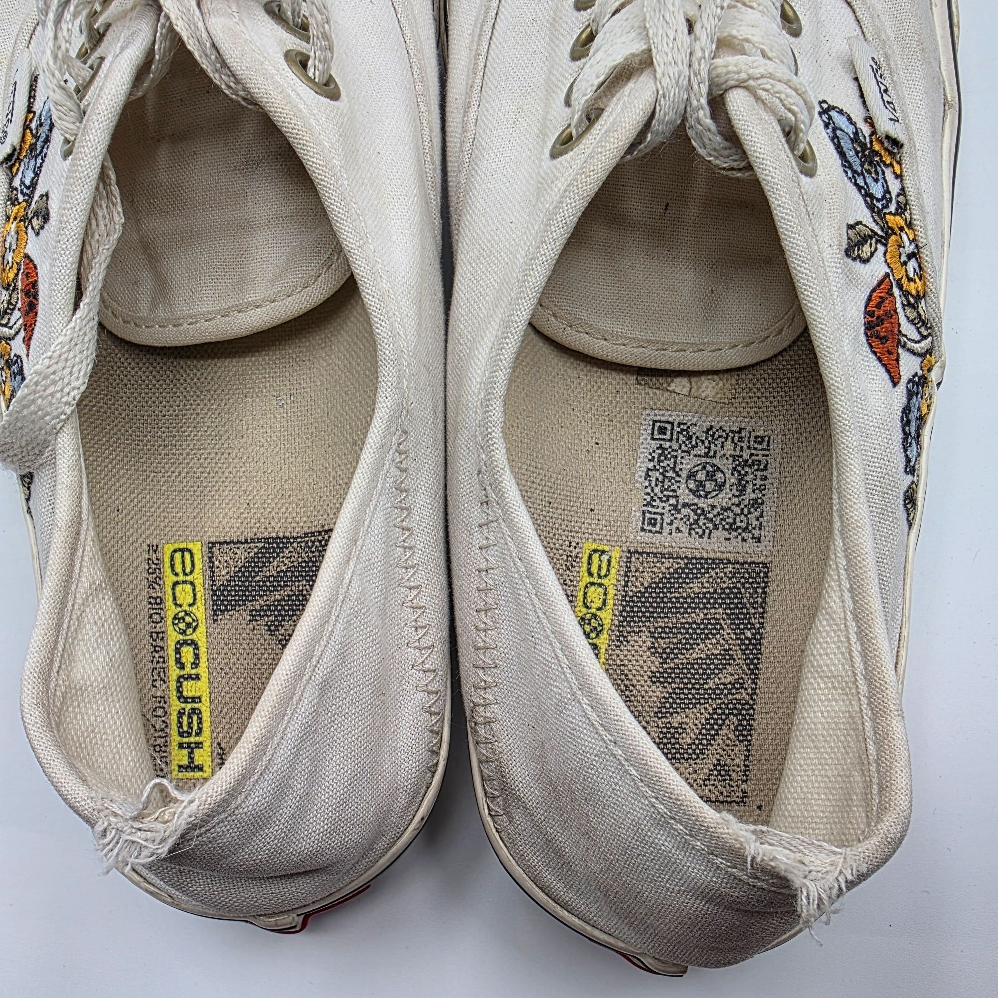 Vans Vans EcoCush Womens Size 9 White Canvas Sneakers Floral Embr Size US 9 / IT 39 - 6 Thumbnail