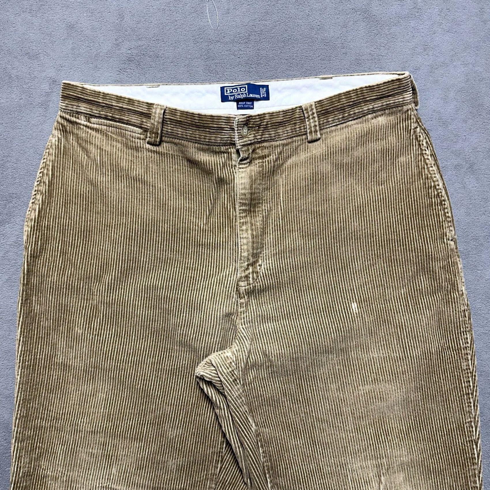 Polo Ralph Lauren Polo Ralph Lauren Pants Mens 38x30 (36x28) Philip Corduroy Pleated Tan Brown GUC Size US M / EU 48-50 / 2 - 3 Thumbnail
