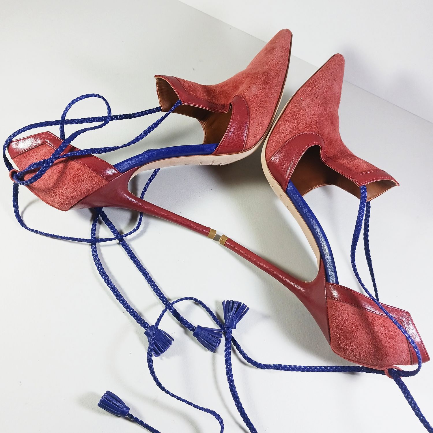 Malone Souliers Malone Souliers Haji Lace-Up Leather Trimmed Suede Pumps Size US 9 / IT 39 - 7 Thumbnail