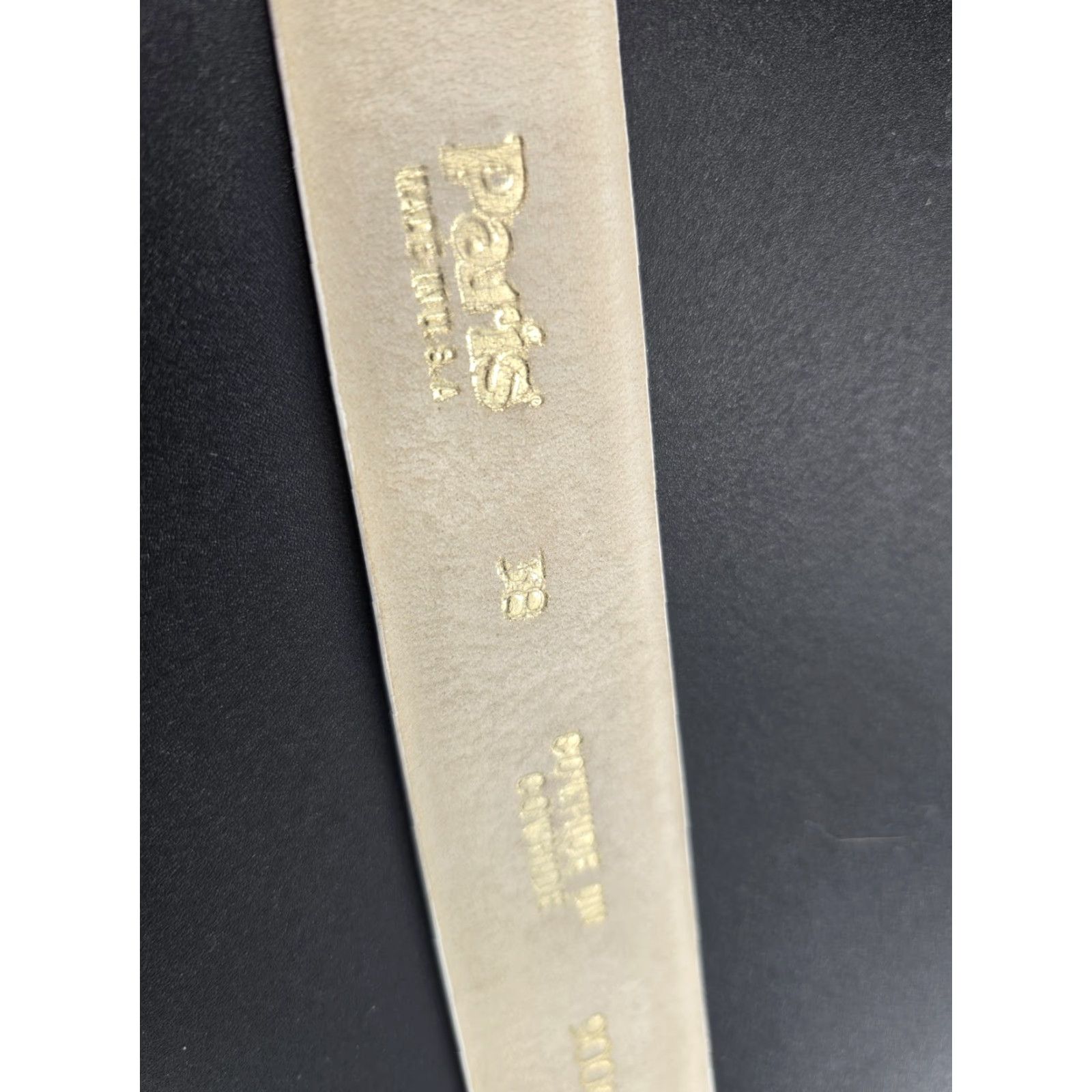 Vintage VINTAGE Paris Belt Womens 38” Cowhide Leather Gold Hardware Cowgirl Western Made USA Shirt Adult 1990s White Mens Girls Boys Size ONE SIZE - 5 Thumbnail