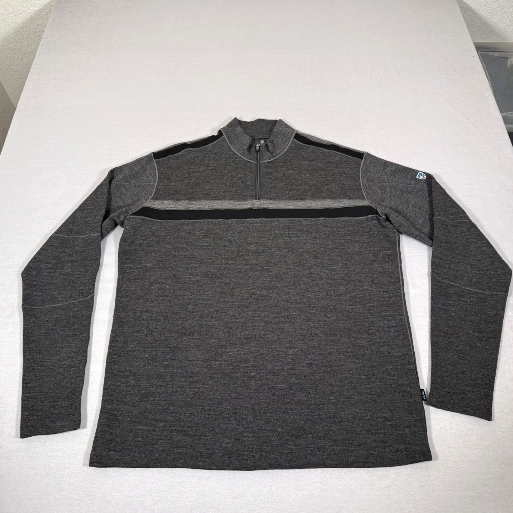 Vintage Kuhl Downhill RACR Merino Wool 1/4 Zip Sweater Mens XL Gray Mock Neck Pullover Zip Logo Knit Knitwear Regular Length Sleeve Size US XL / EU 56 / 4 - 2 Thumbnail