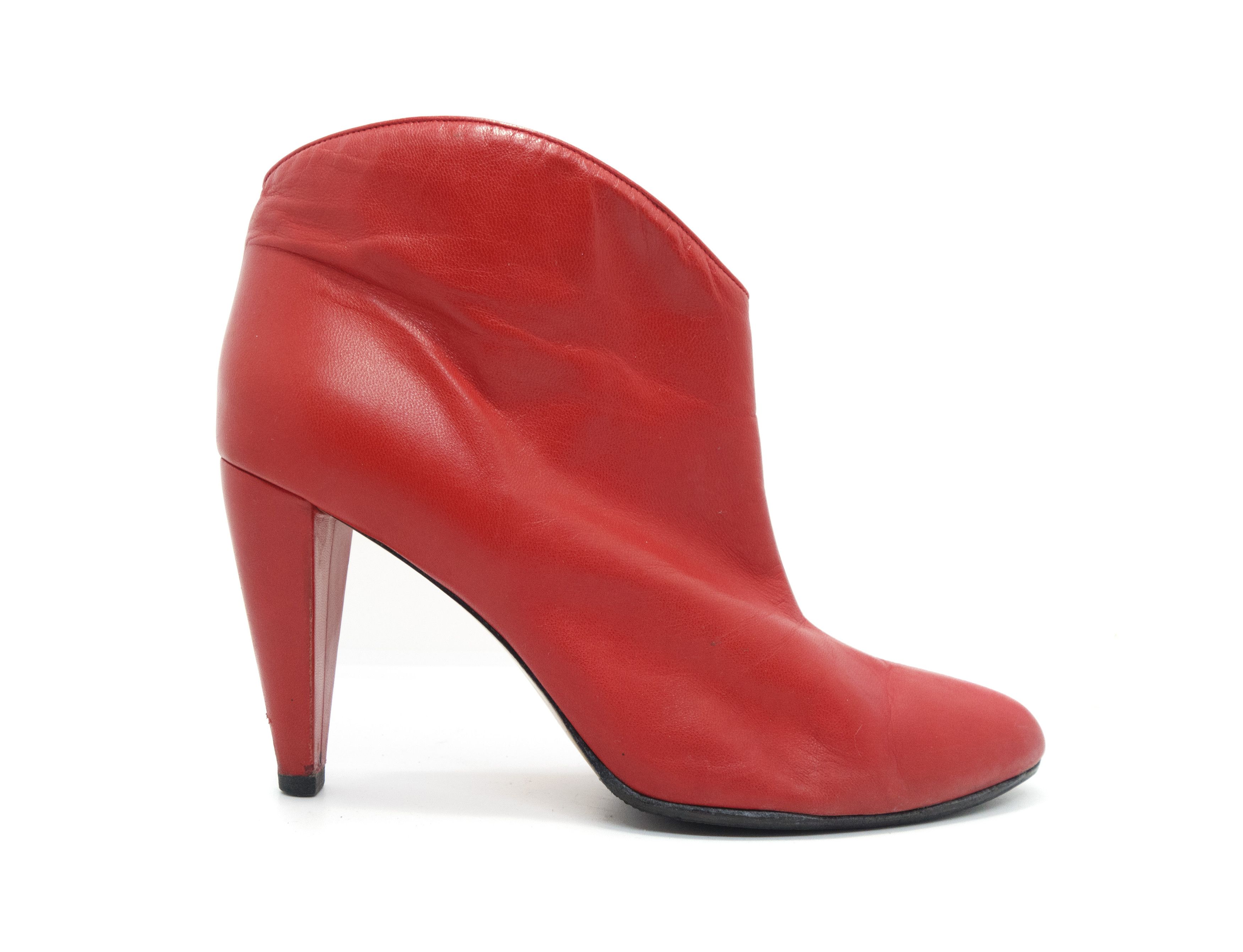 Celine × Hedi Slimane Hedi Slimane Era Red Leather Ankle Boots Size US 9 / IT 39 - 2 Thumbnail