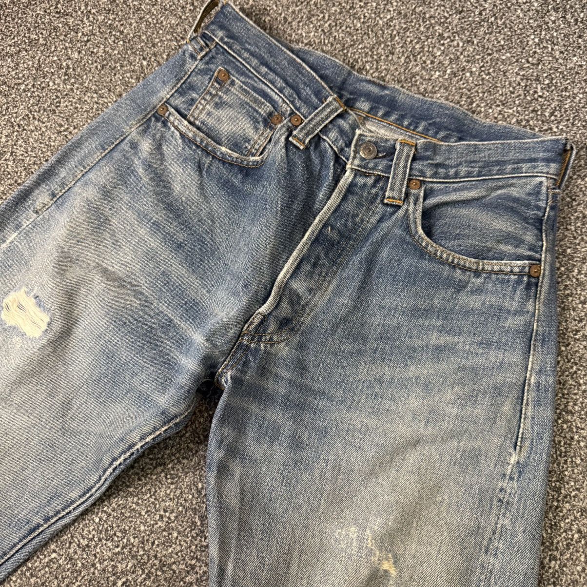 Levi's Vintage Clothing Levis E Selvedge 501 USA Distressed Aging Wash Denim W30 Size US 30 / EU 46 - 3 Thumbnail