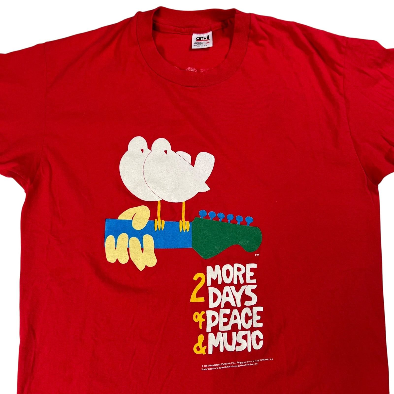 Anvil × Band Tees × Vintage Vintage 1994 Woodstock Festival 2 more days of peace tee Size US XL / EU 56 / 4 - 2 Thumbnail