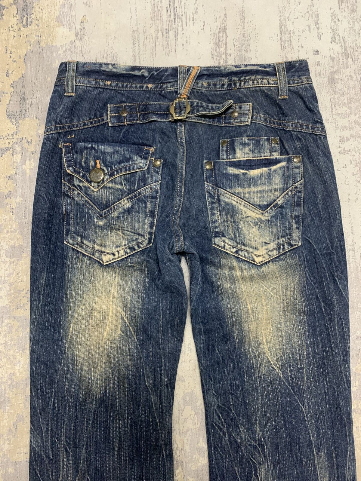If Six Was Nine Blow by Blue Archive Y2K Faded Flare Straight Leg Jeans Size US 33 - 10 Thumbnail