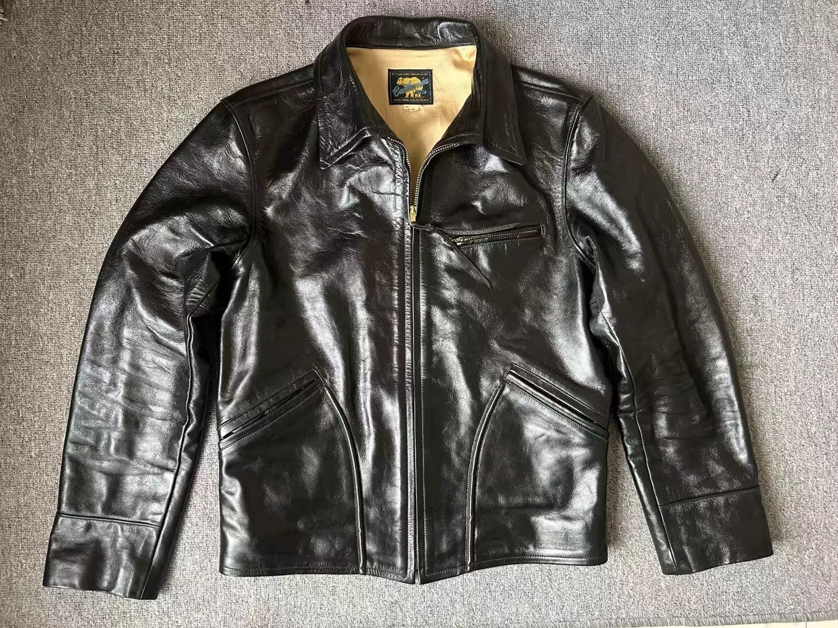 California Republic rare black leather jacket with unique design Size US XXL / EU 58 / 5 - 1 Thumbnail