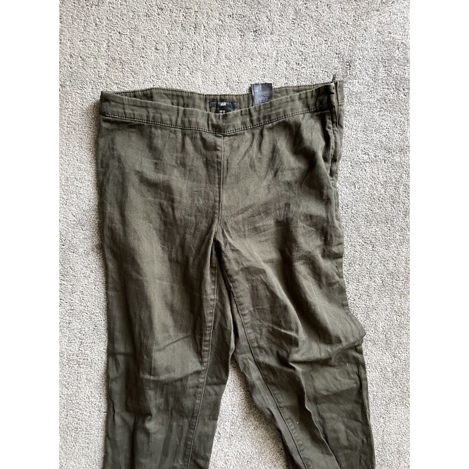 H&M VINTAGE H&M Womens 10 Chino Pants Skinny Leg Cotton Blend Casual Mid Rise Brown Pockets Size 32" / US 10 / IT 46 - 2 Thumbnail