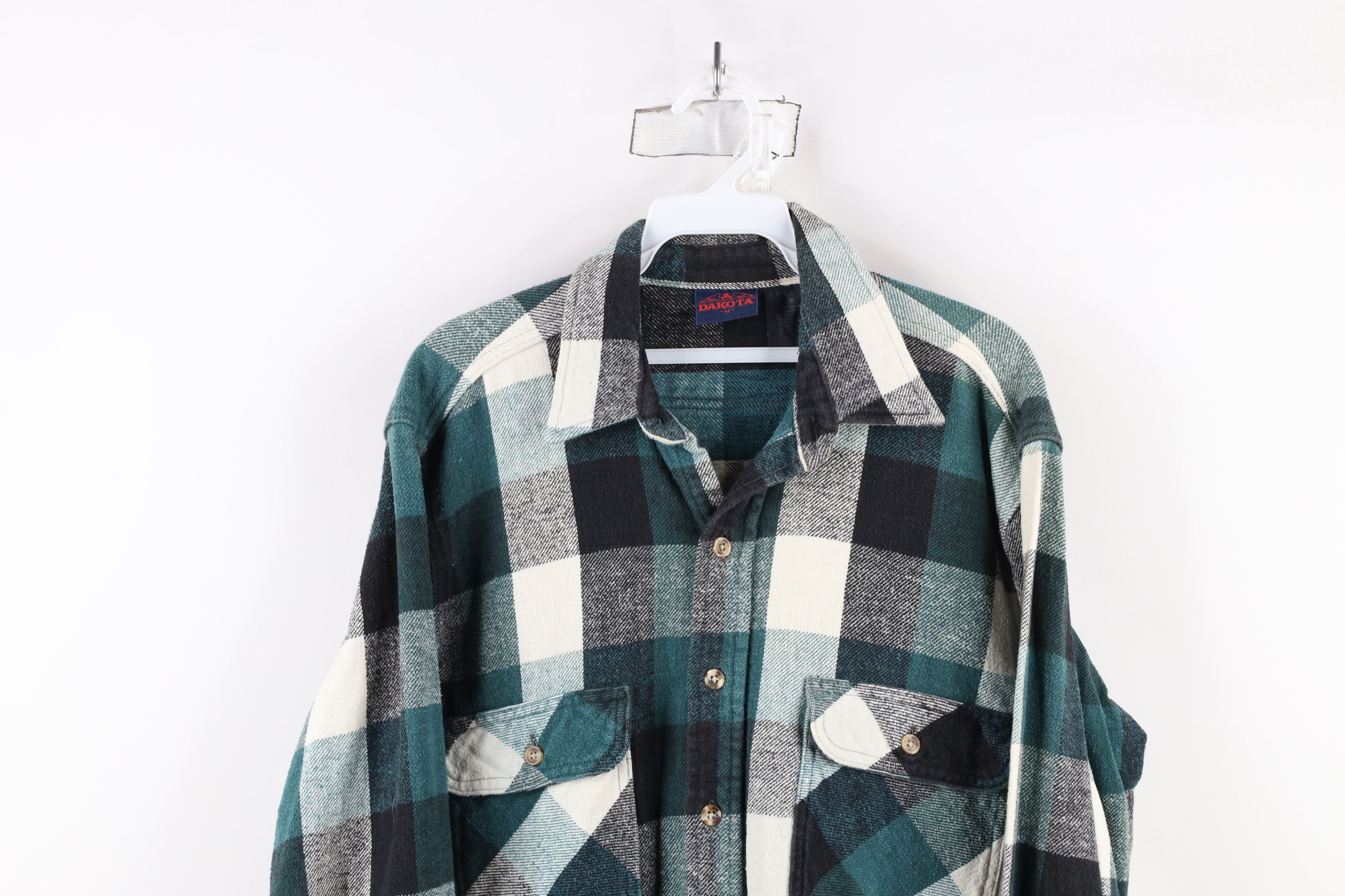 Vintage Vintage 90s Streetwear Heavyweight Button Shirt Plaid Size US M / EU 48-50 / 2 - 2 Thumbnail
