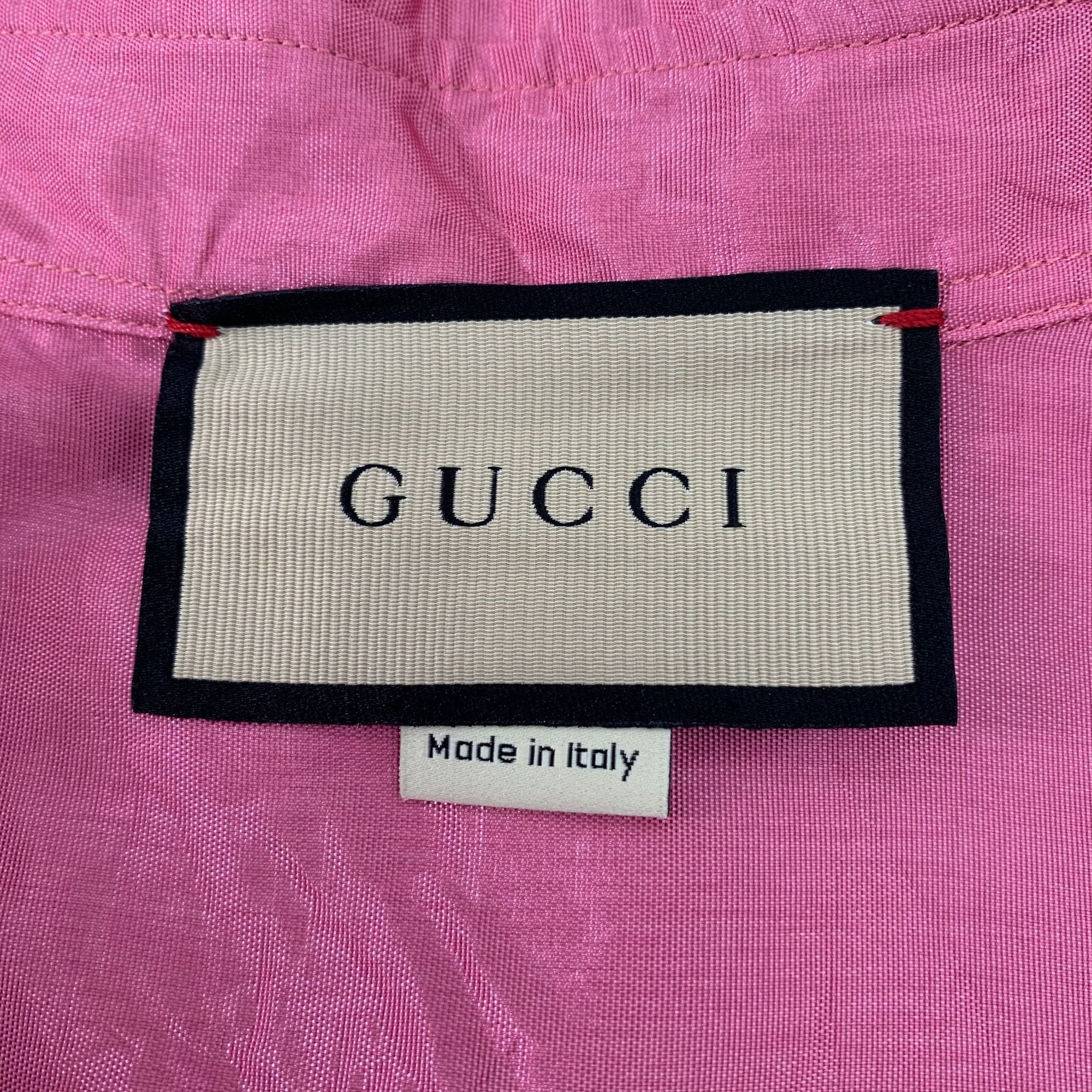 Gucci Gucci Pink Silk Long-Sleeve Button-Up Shirt With Chest Pocke Size L / US 10 / IT 46 - 6 Thumbnail