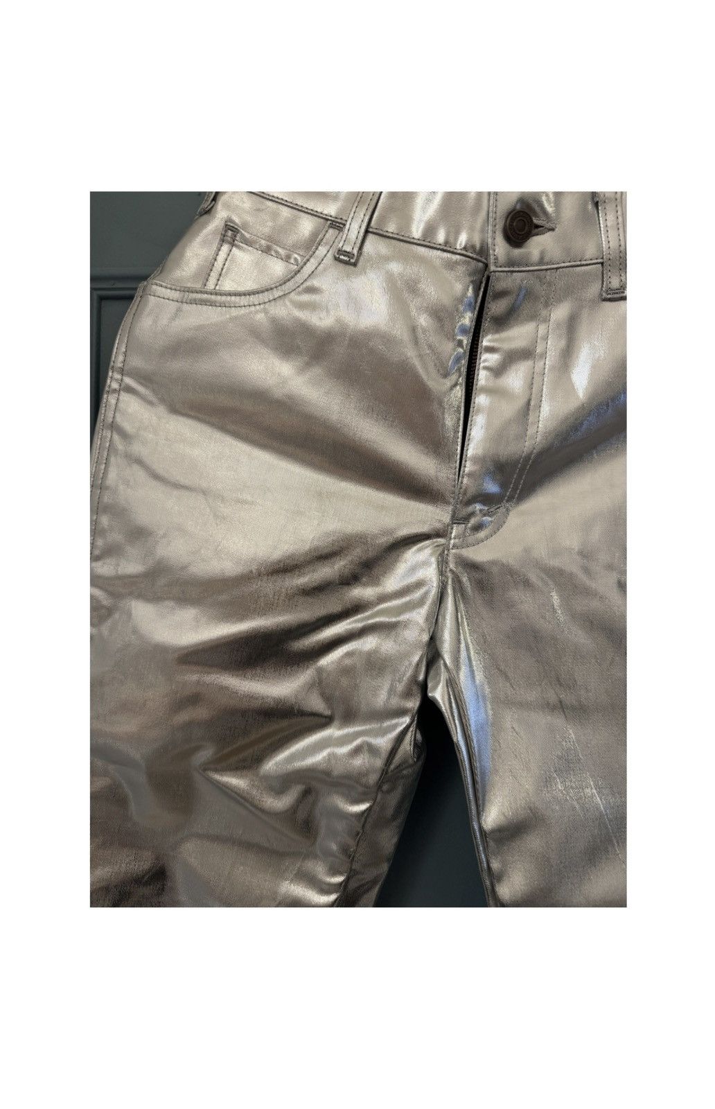 Celine NWT Celine Silver Coated 4 Pocket Trousers Size 28" / US 6 / IT 42 - 2 Thumbnail