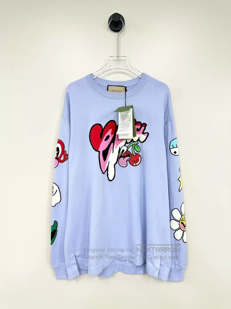 Gucci Gucci Light purple cartoon logo long-sleeved sweatshirt Size XS / US 0-2 / IT 36-38 - 1 Thumbnail