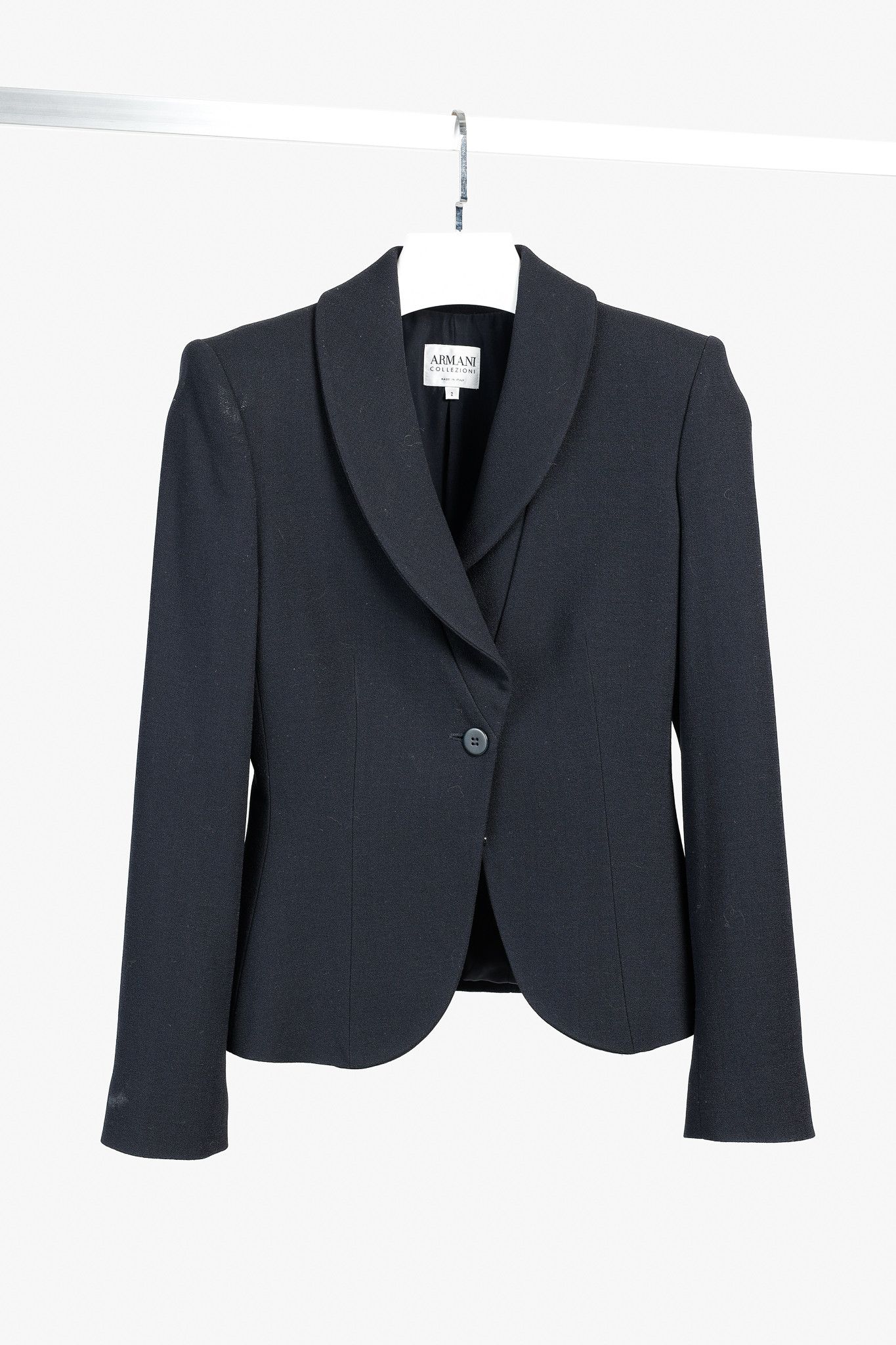 Armani Collezioni Armani Collezioni Minimalist Shawl Collar Wool Blazer Size S / US 4 / IT 40 - 1 Thumbnail