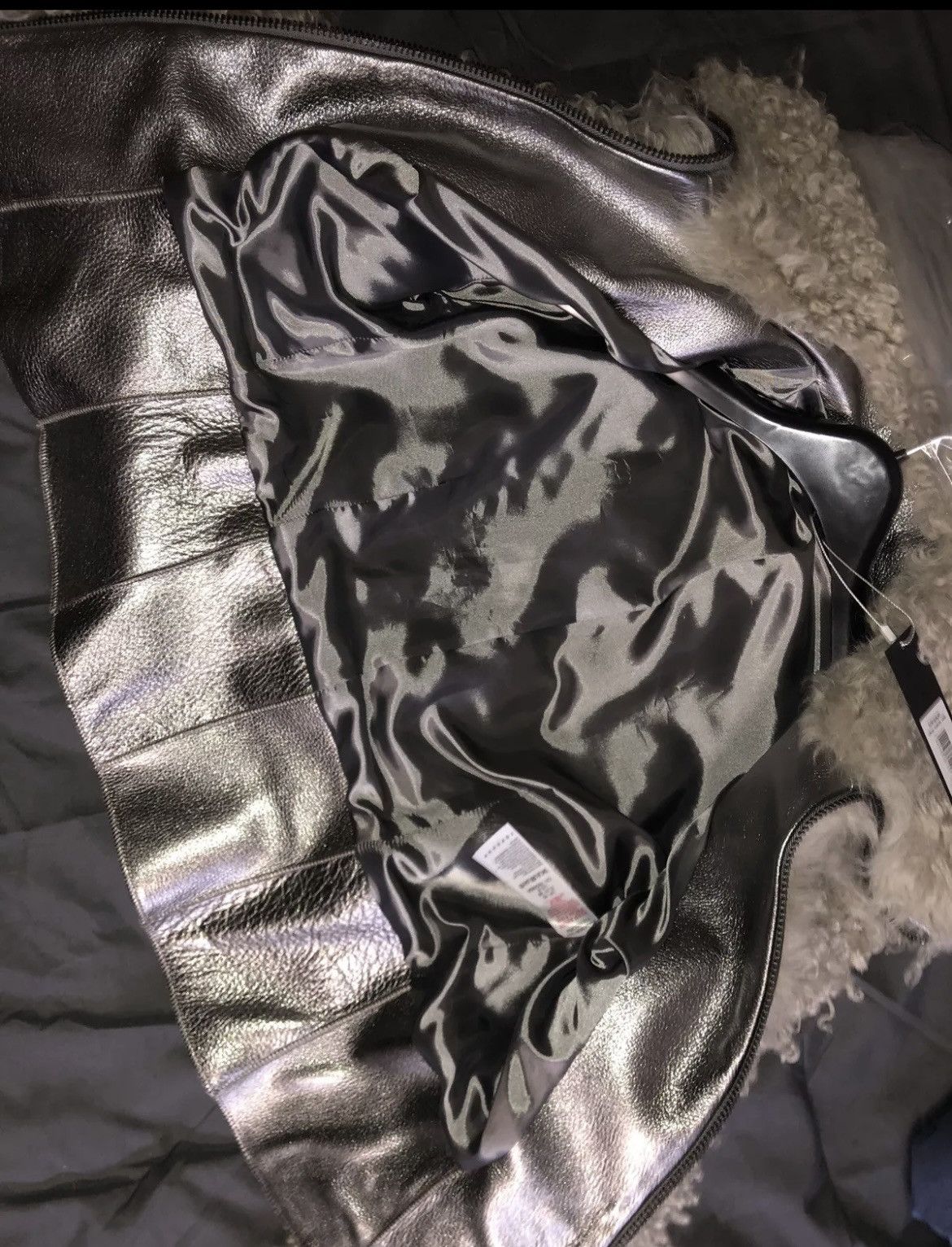Topshop TOPSHOP AUTHENTIC DOWN SHEEP SKIN LEATHER JACKET Size XS / US 0-2 / IT 36-38 - 4 Thumbnail