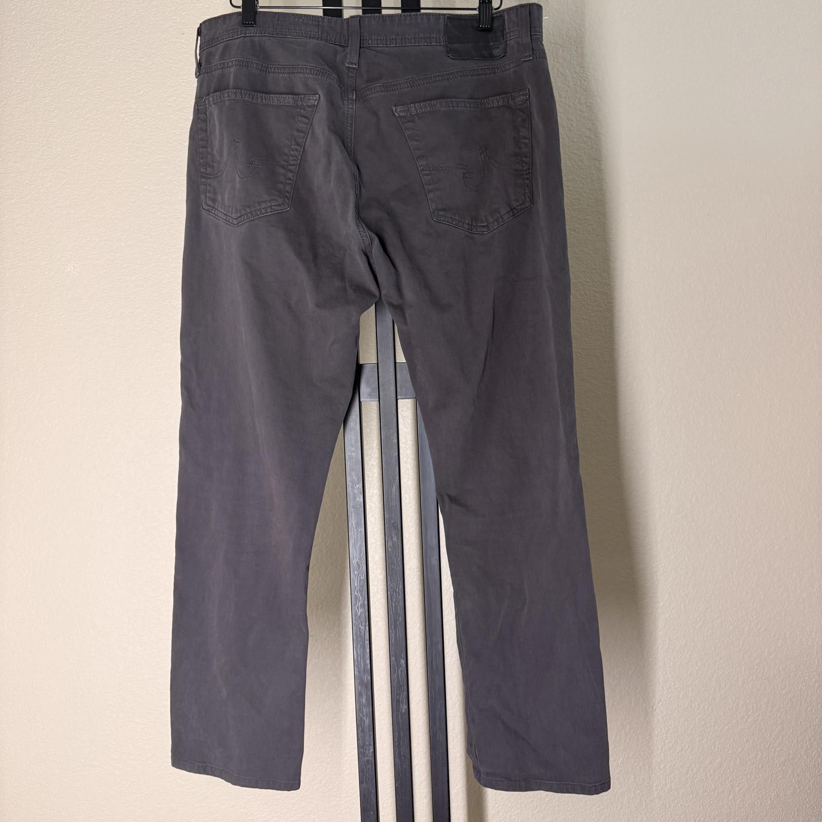 AG Adriano Goldschmied AG Adriano Goldschmied Men's Stretch Twill Pants 34x34 Gray Size US 34 / EU 50 - 2 Thumbnail