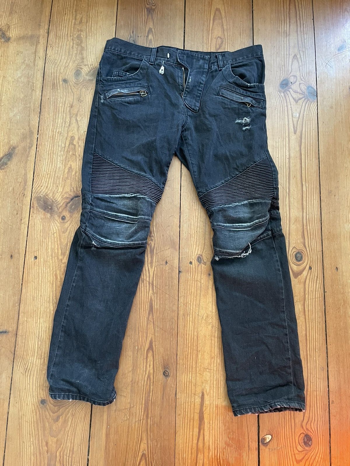 Balmain AW10 Balmain by Decarnin Baked Bikers Size US 32 / EU 48 - 2 Thumbnail