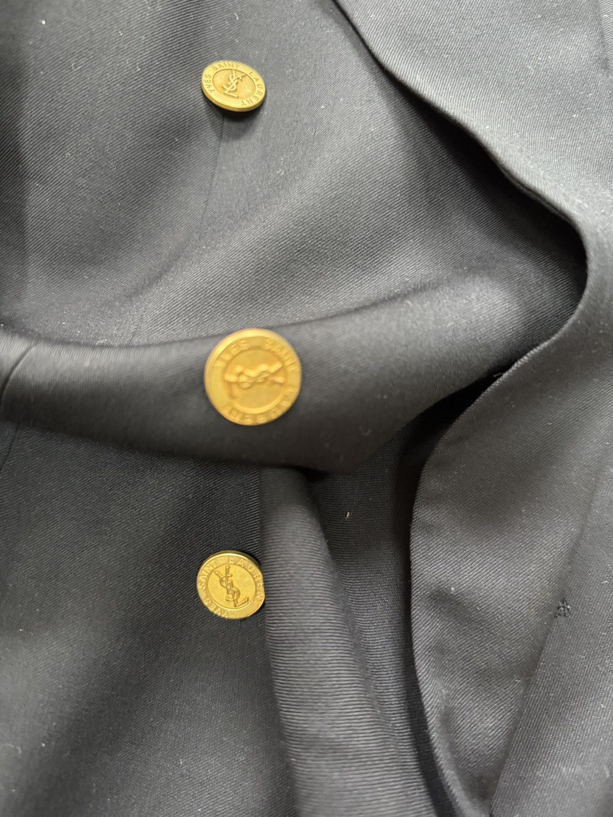 Vintage × Yves Saint Laurent Yves Saint Laurent Double Breasted Metal Buttons Blazer Size 54R - 5 Thumbnail