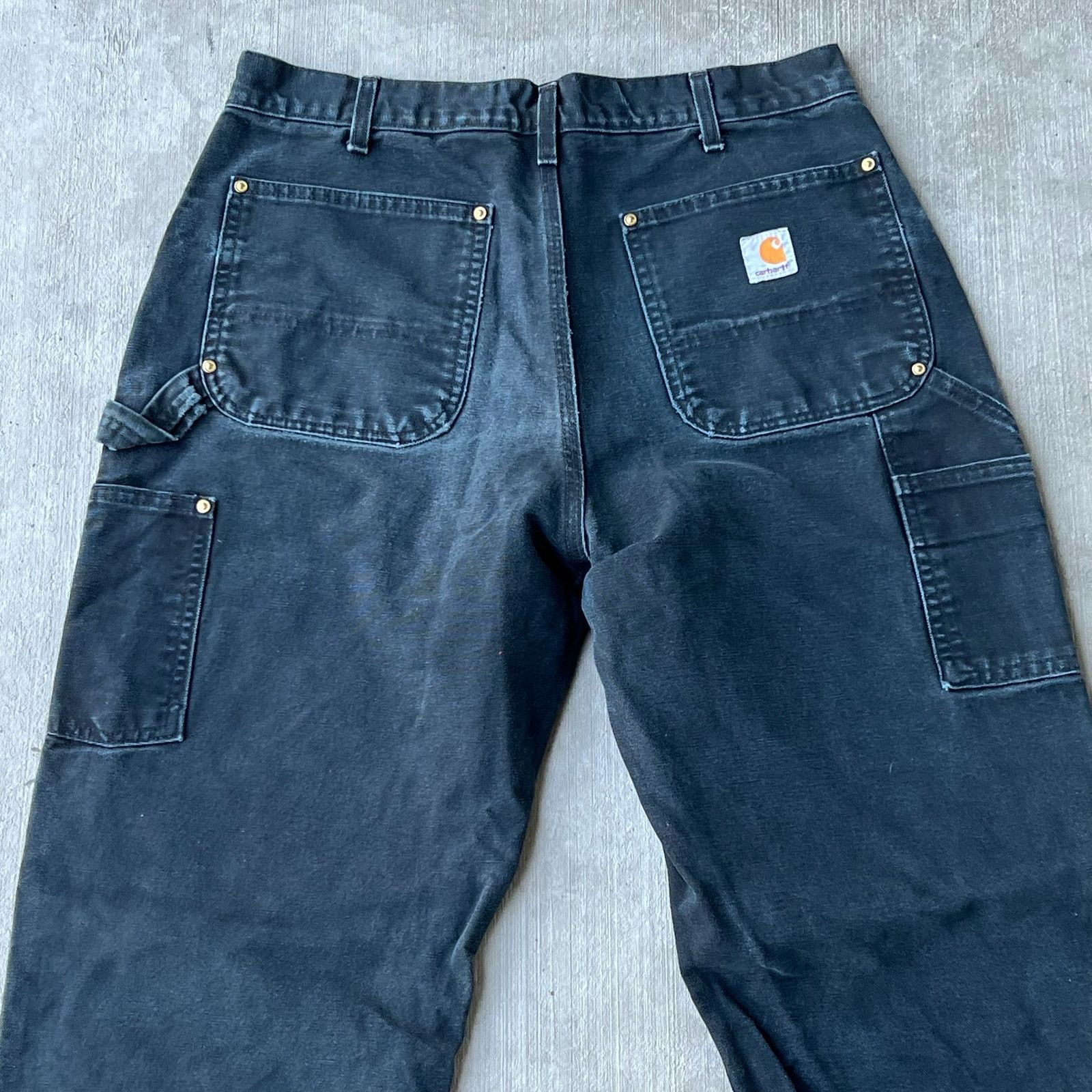 Carhartt × Vintage Carhartt faded black double knee work wear carpenter pants Size US 32 / EU 48 - 7 Thumbnail