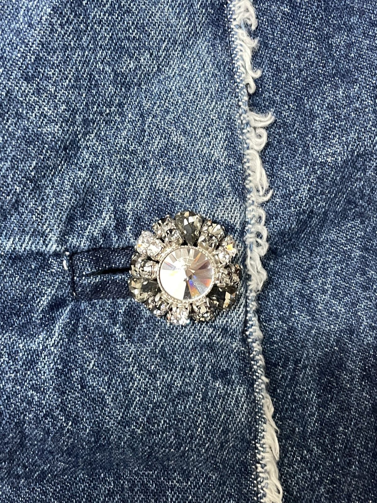 Dolce & Gabbana Dolce & Gabbana Denim Sheepskin Crystal Button Jacket Size S / US 4 / IT 40 - 6 Thumbnail