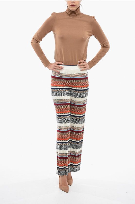 Missoni og1mm0724 Wool Blend Pleated Trousers in Multicolor Size 28" / US 6 / IT 42 - 4 Thumbnail