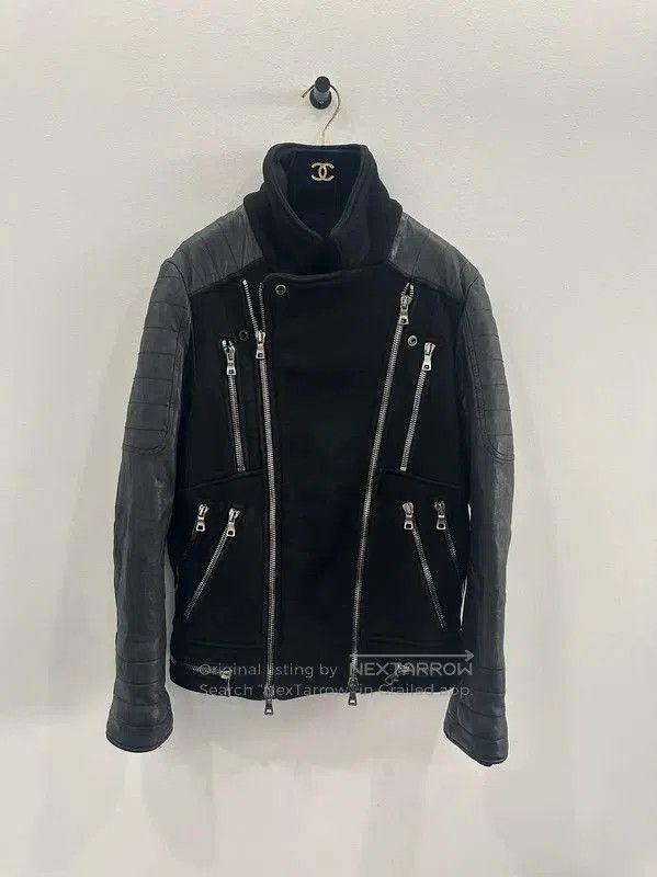 Balmain Balmain Men's Black Leather Jacket . Size US M / EU 48-50 / 2 - 1 Thumbnail