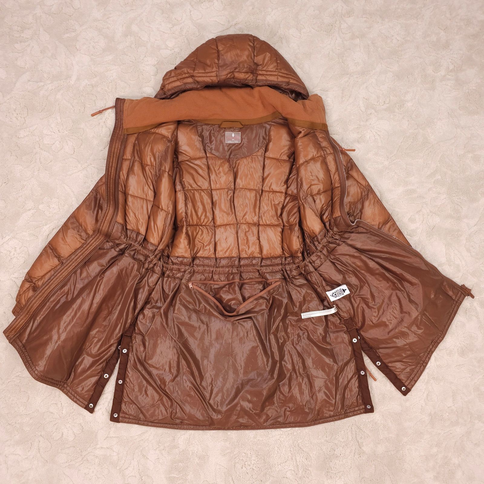 Free People FP Movement Patricia Packable Poncho Puffer Brown Sz Small Size S / US 4 / IT 40 - 7 Thumbnail