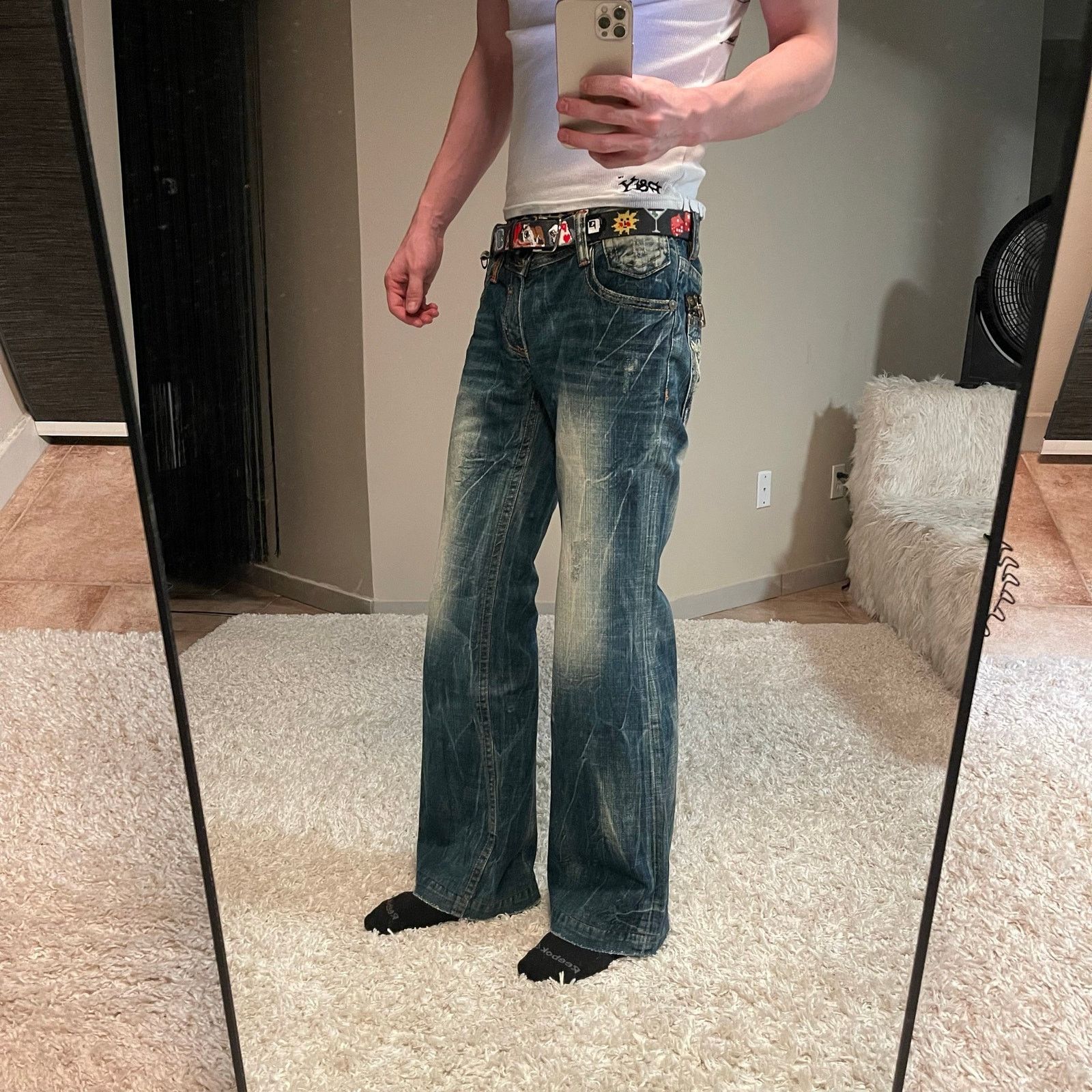 Hysteric Glamour Japanese Brand Vintage Wash Low-rise Bootcut Denim Jeans Size 32" / US 10 / IT 46 - 9 Thumbnail