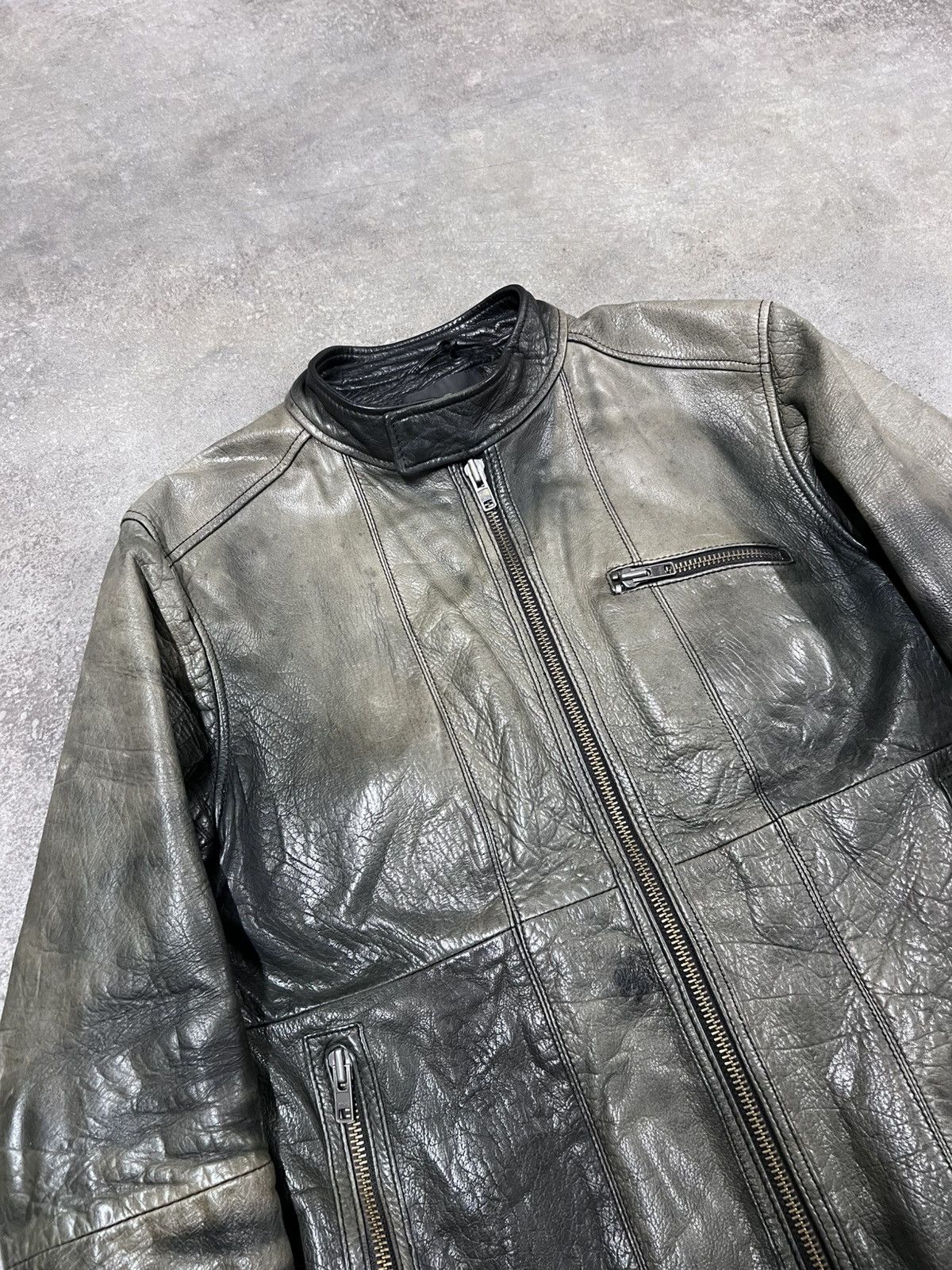 Vintage Rare Faded Real Leather Biker Avant Garde Jacket Size US M / EU 48-50 / 2 - 5 Thumbnail