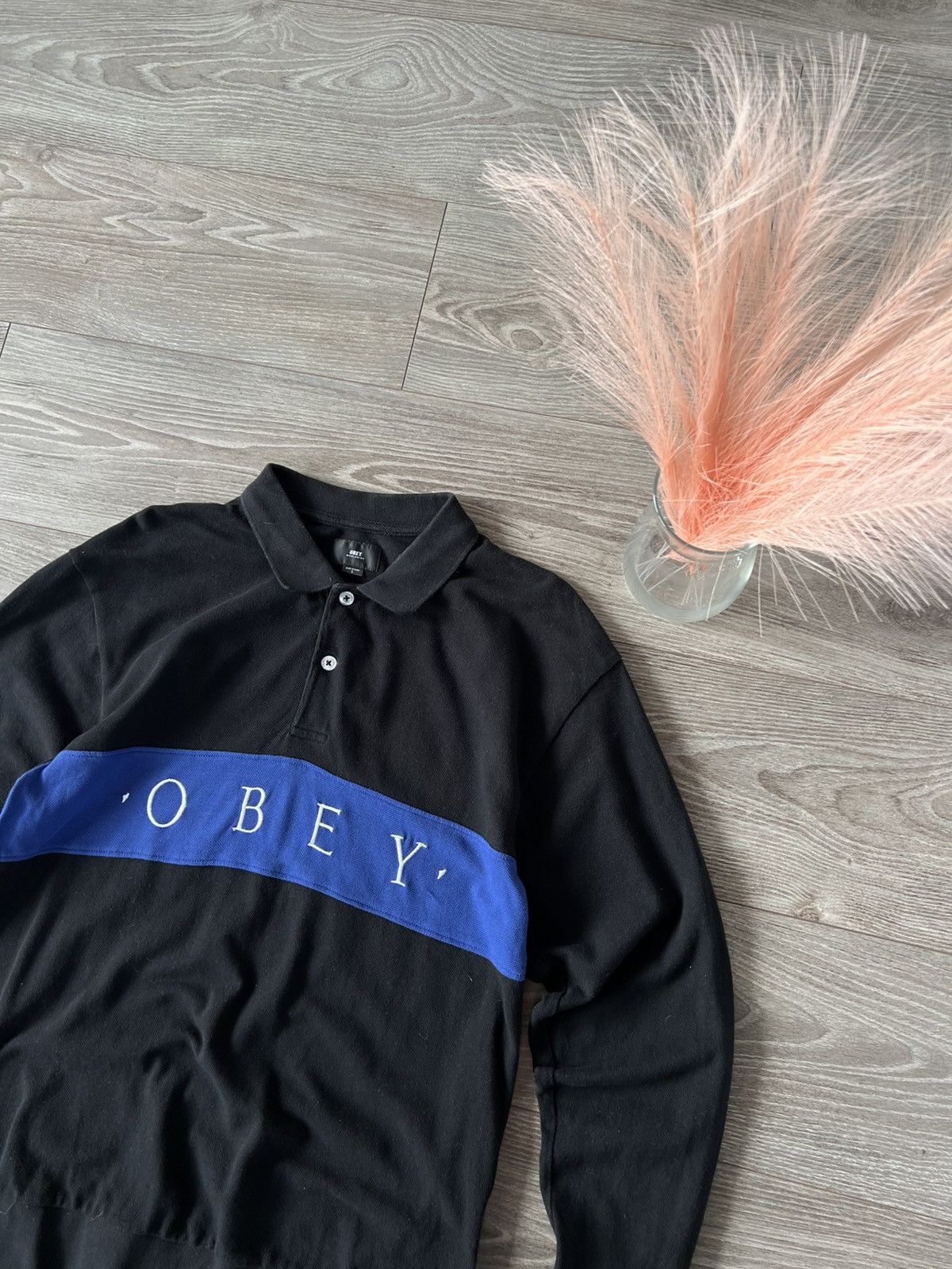 Japanese Brand × Obey ‼️Obey Worldwide Authentic Big Logo Polo Neck Long Sleeve Tee Size US S / EU 44-46 / 1 - 5 Thumbnail