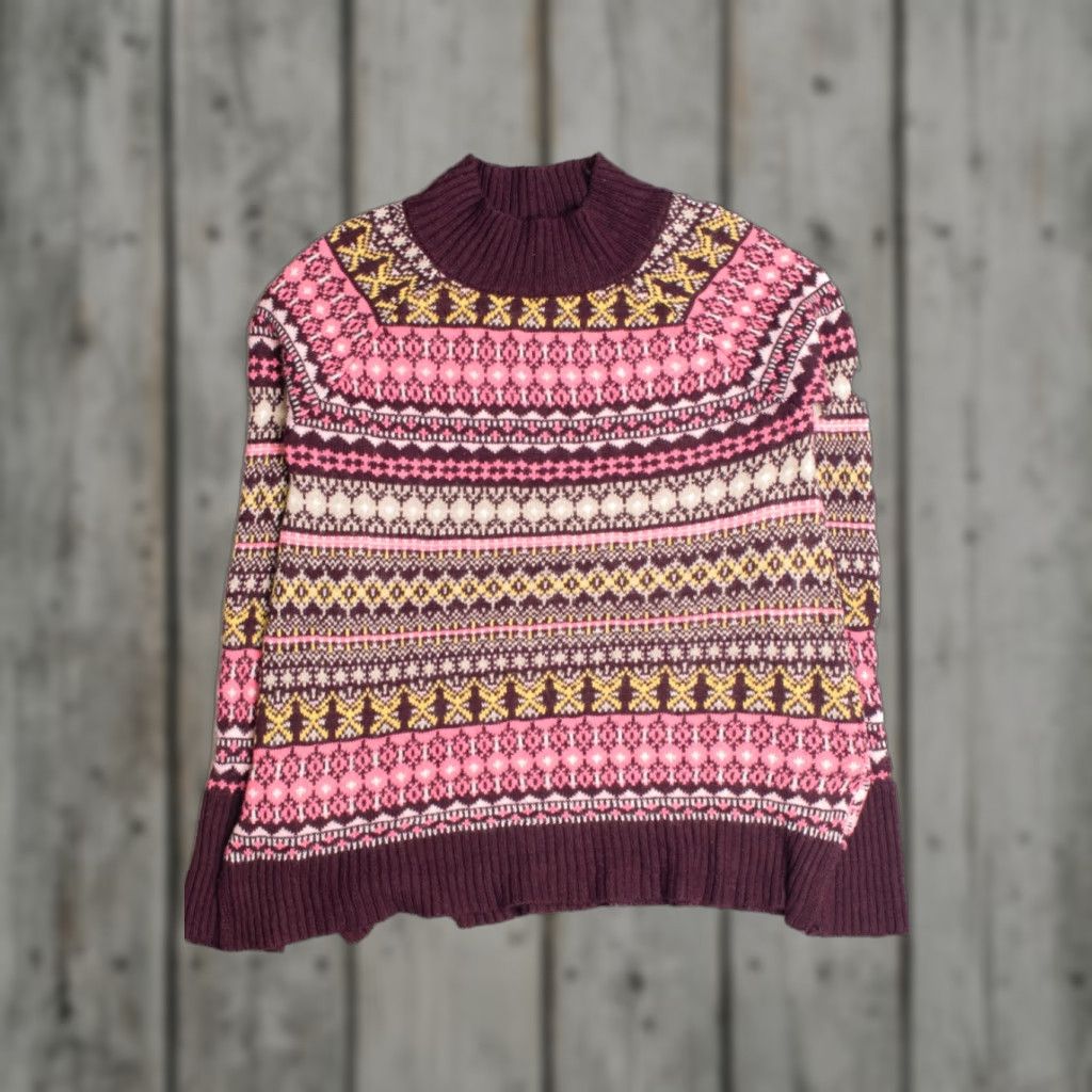 Vintage VINTAGE New York & Company Fair Isle Sweater Red Medium Pullover Knit Shirt Mens Size M / US 6-8 / IT 42-44 - 1 Thumbnail