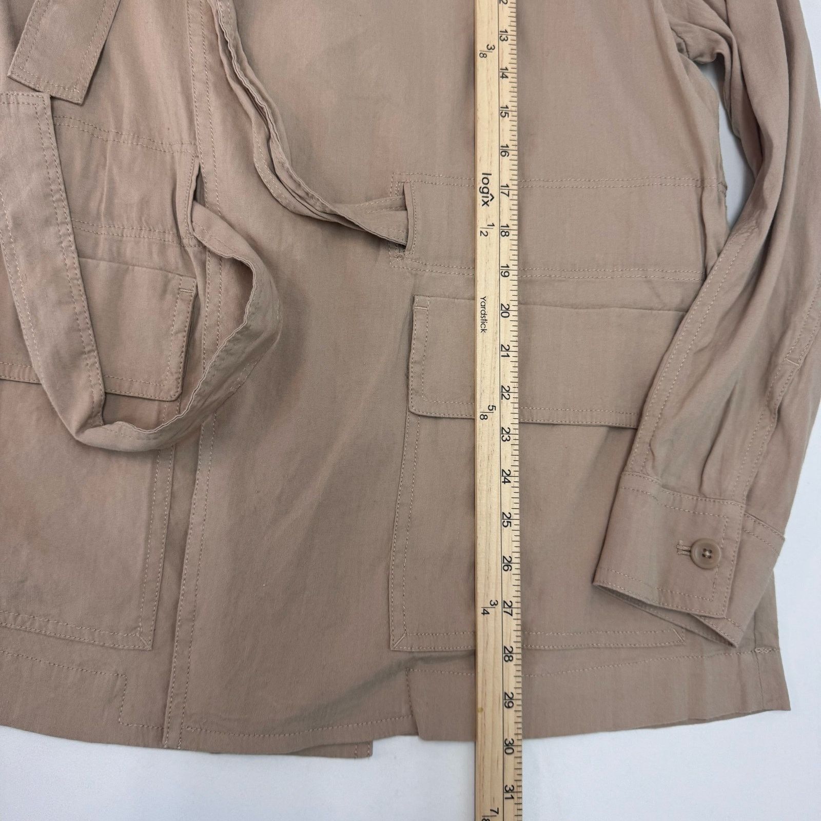 Vince VINCE Drapey Linen Blend Jacket sz M Oat Neutral Safari Size M / US 6-8 / IT 42-44 - 6 Thumbnail