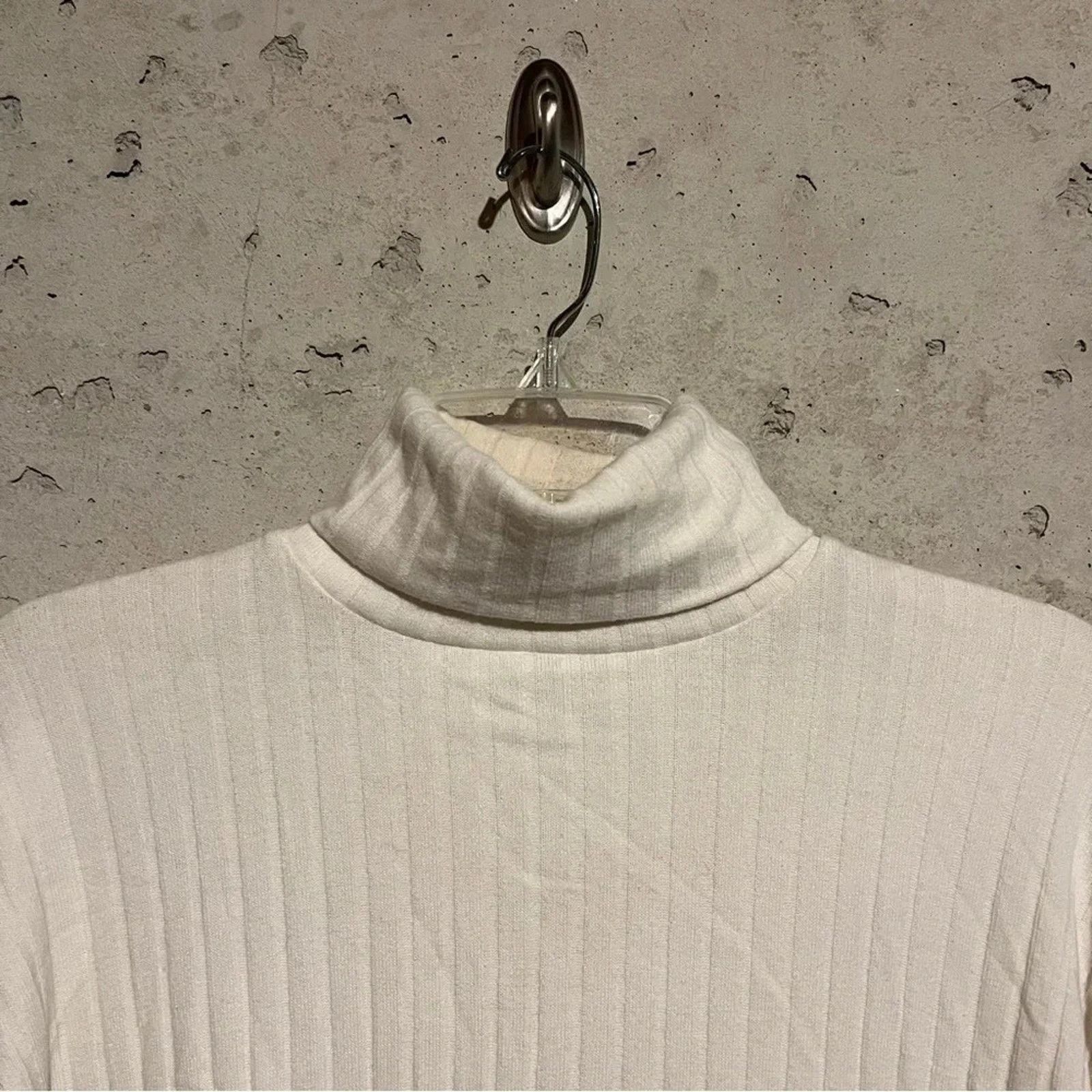 Madewell Madewell Cream Ribbed Long Sleeve Turtleneck Sweater Sz S Size S / US 4 / IT 40 - 4 Thumbnail