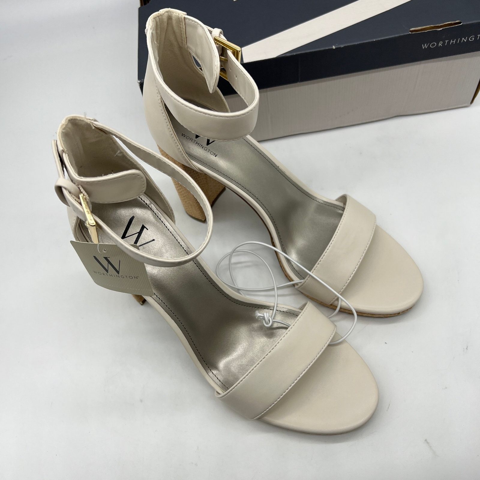 Other Worthington Womens Lynch Heeled Sandals Ivory Size US 11 / IT 41 - 5 Thumbnail