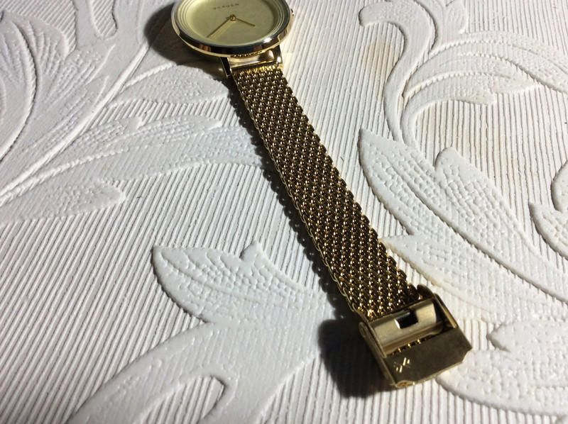 Skagen Skagen Gold dial gold mesh stainless steel watch Size ONE SIZE - 3 Thumbnail