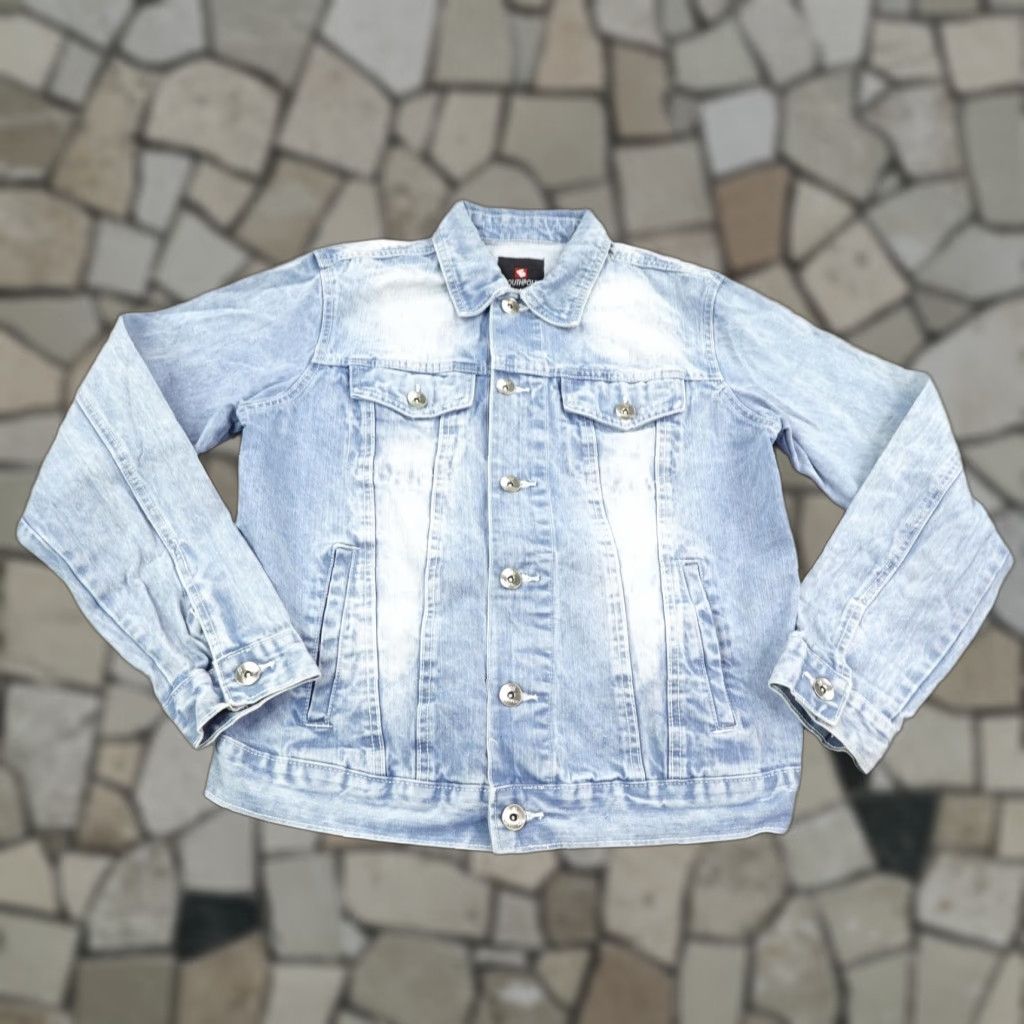 Southpole Southpole Denim Jacket Mens Small Blue Acid Wash Jean Trucker Button Up Coat Size US 29 - 1 Thumbnail