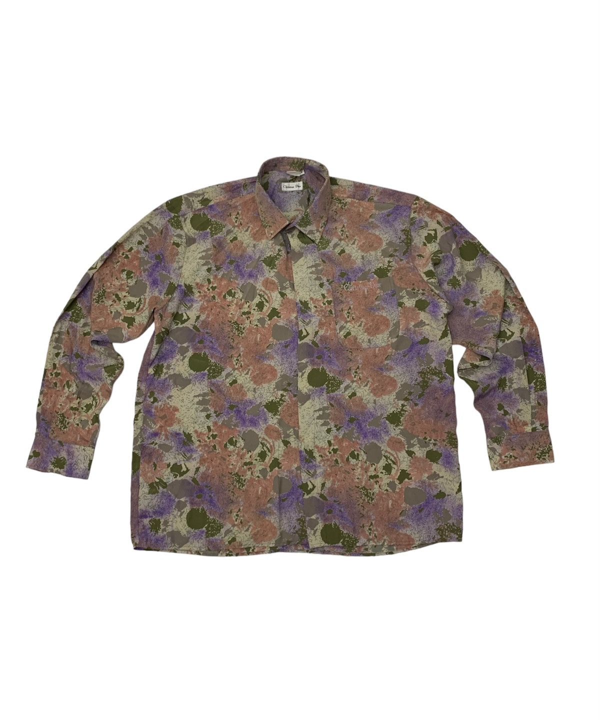 image of Christian Dior Monsieur x Vintage Christian Dior Vintage Silk Shirt, Men's (Size XL)