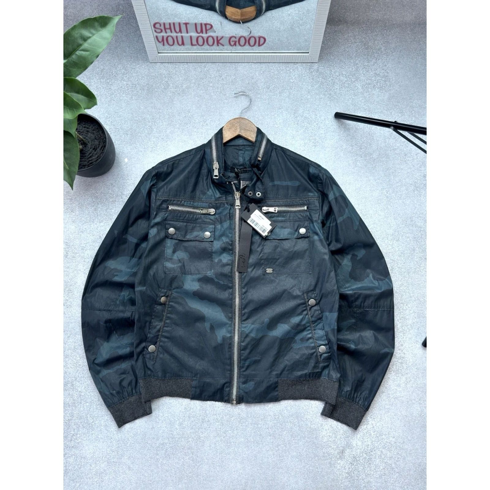 J Brand VINTAGE Absolut Joy Jacket Men L Blue 90s Biker USA Japan Style Rare Y2K Archives Zip Button UPPER Size US L / EU 52-54 / 3 - 2 Thumbnail