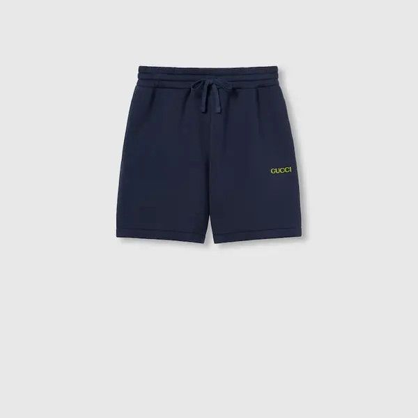 Gucci o1la5ras0426 Jersey Shorts With Patch in Navy Blue Size US 32 / EU 48 - 1 Thumbnail