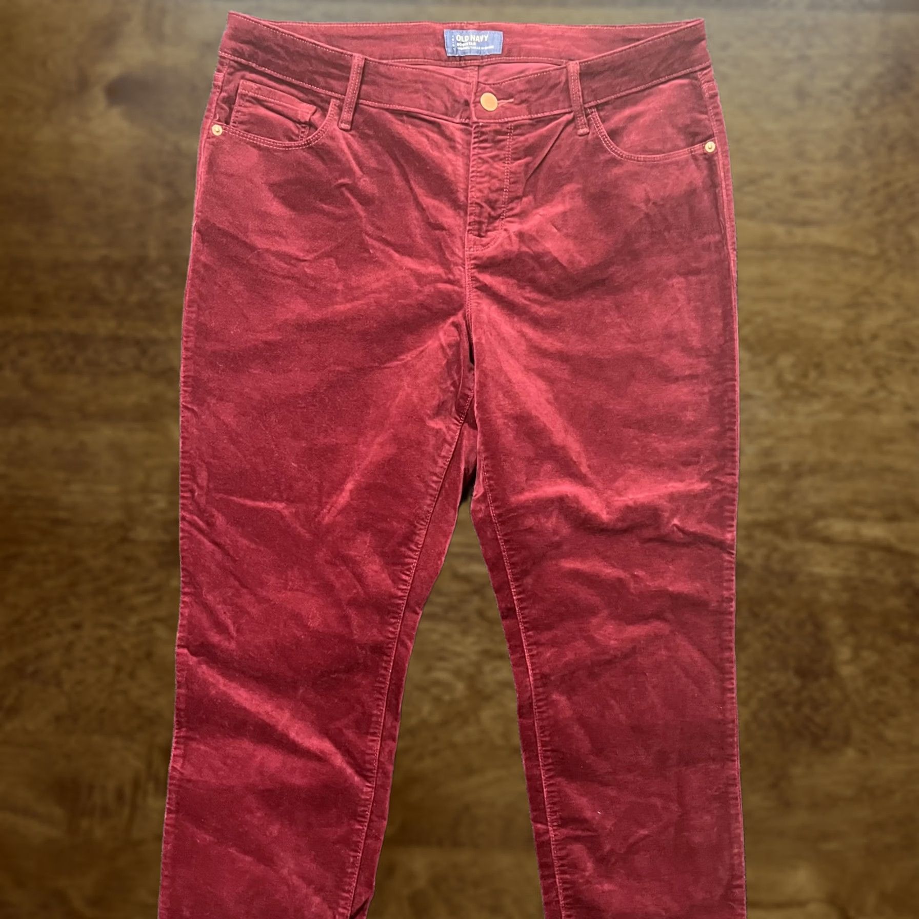 Old Navy Old Navy Rockstar Pants Womens 14 Red Velvet Mid Rise Stretch Skinny Jegging Size 36" / US 14 / IT 50 - 1 Thumbnail