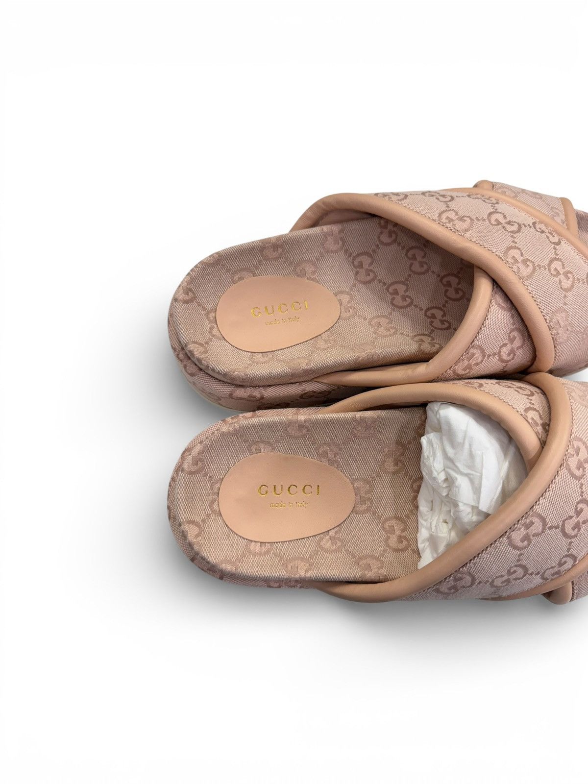 Gucci Gucci Monogram Platform Slides Pink Size US 10 / IT 40 - 5 Thumbnail
