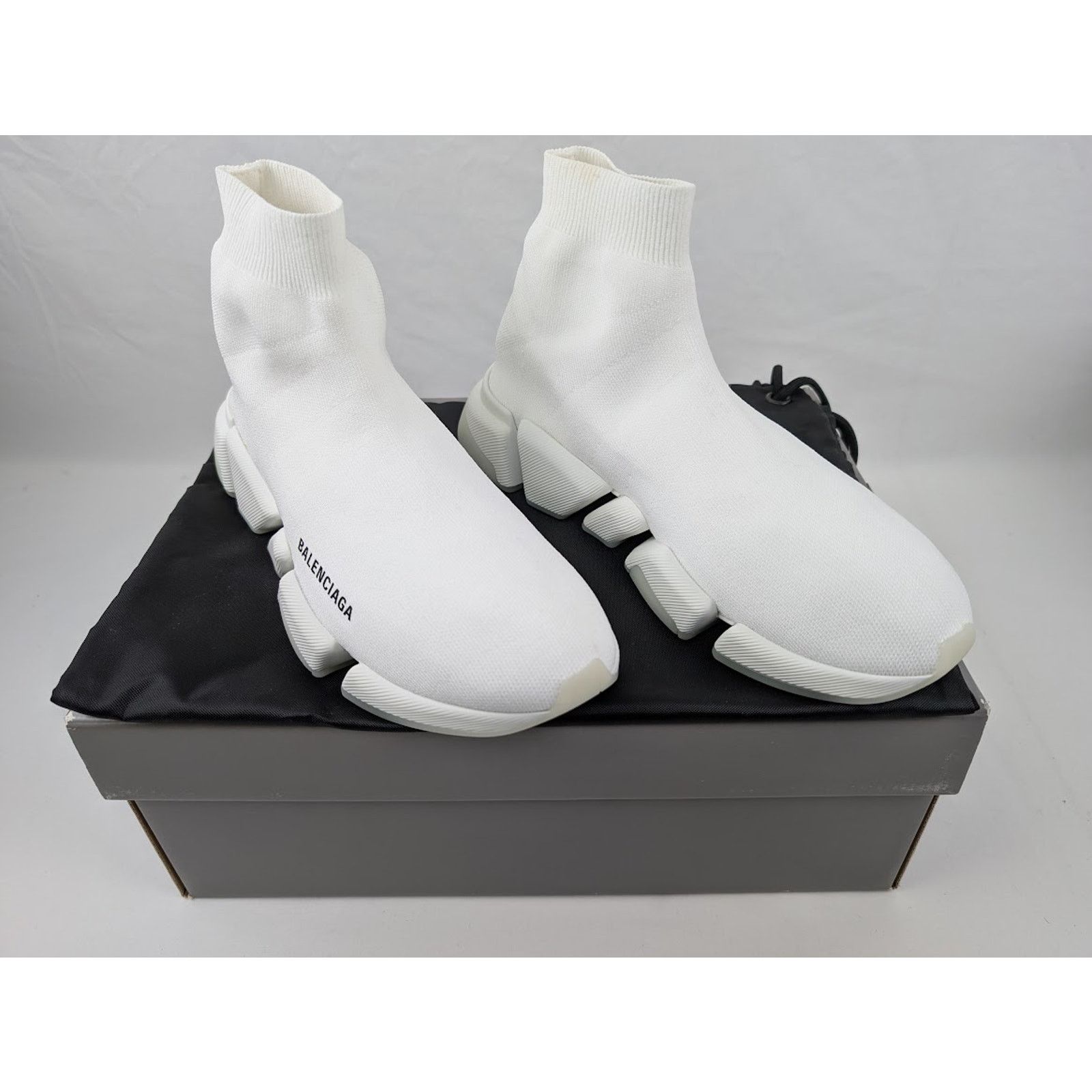 Balenciaga o1rshd1 Speed 2.0 LT Recycled Knit Sneakers in White Size US 12 / EU 45 - 10 Thumbnail