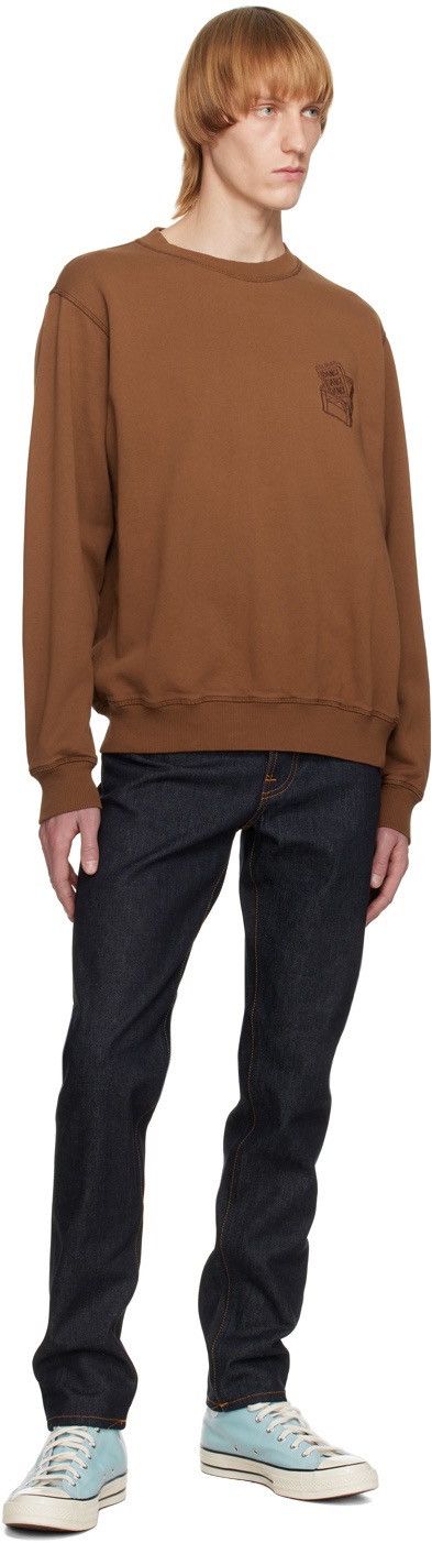 Nudie Jeans Lasse Dance Dance Dance Stone Washed Crewneck Sweatshirt Size US XL / EU 56 / 4 - 9 Thumbnail