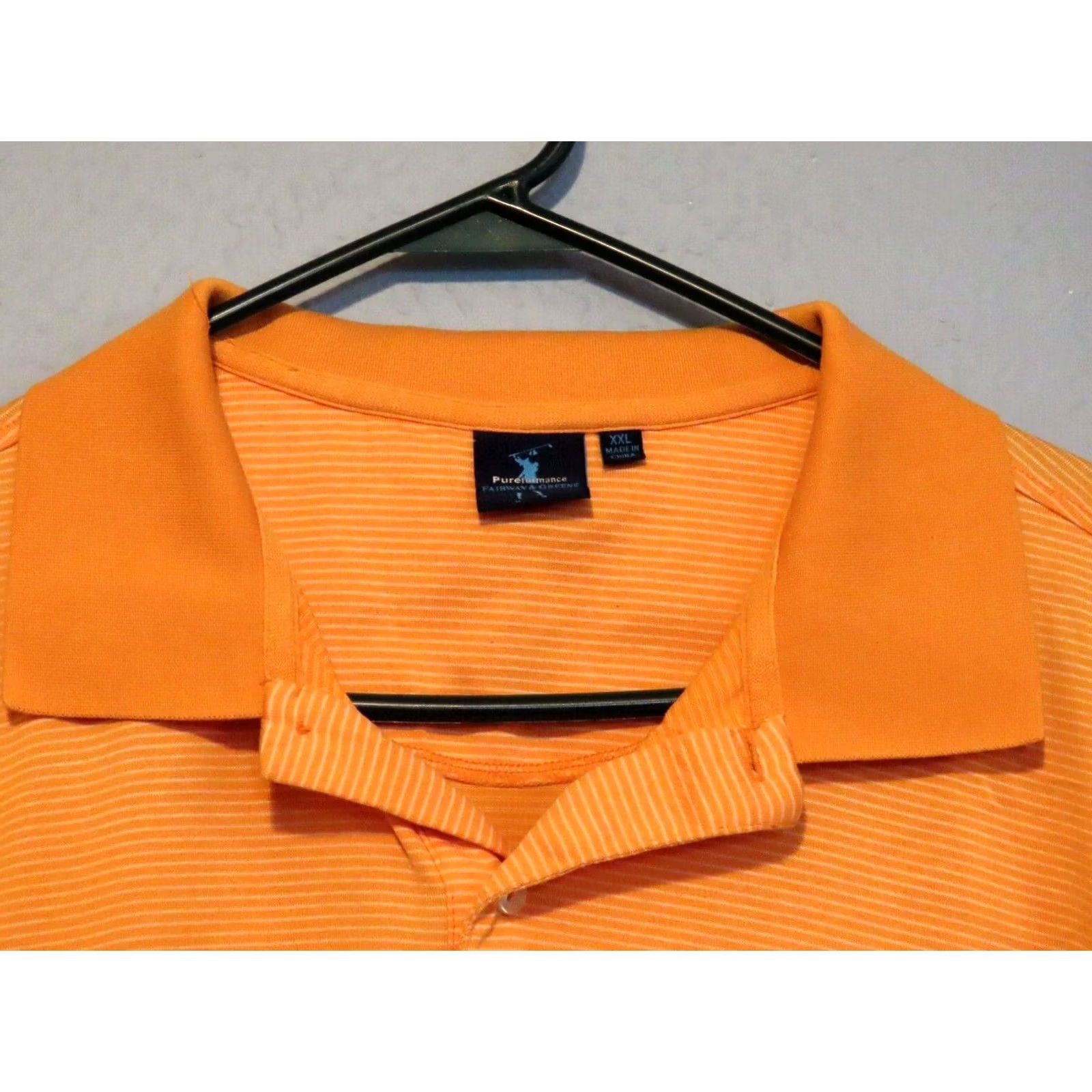 Vintage Fairway & Greene Shirt Mens 2XL Polo Orange Star Hills Golf Club Golf Shirt Polo Mens 2XL Orange Stars Breabable Easy Care Size US XXL / EU 58 / 5 - 3 Thumbnail