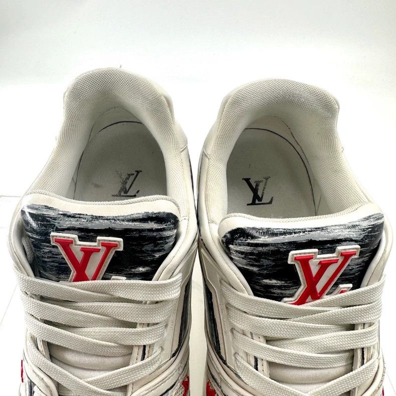 Louis Vuitton Louis Vuitton Trainer black and white hand-painted graffit Size US 8.5 / EU 41-42 - 4 Thumbnail