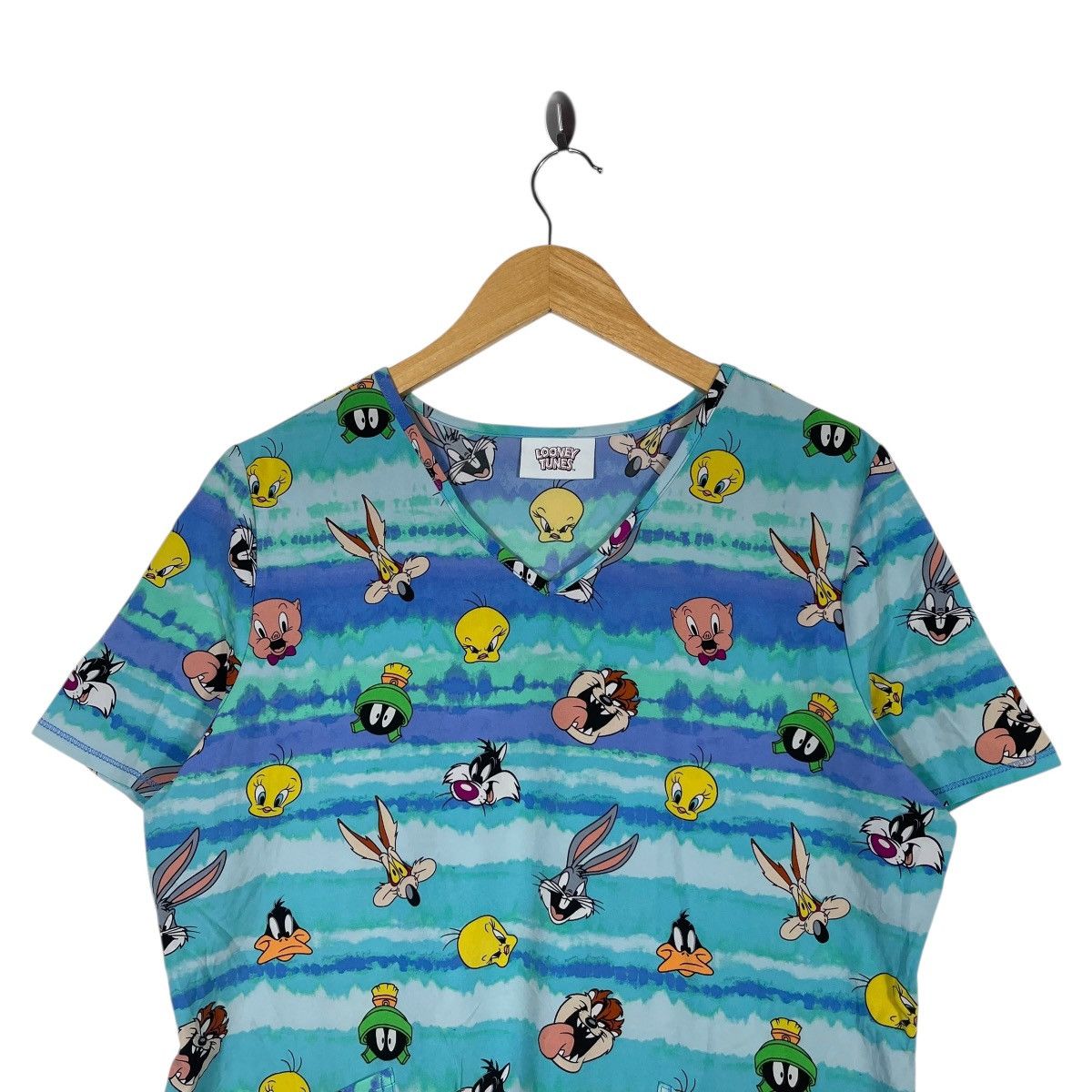 Vintage Looney Tunes All Over Print Scrub Top Tweety Bugs Bunny Size M / US 6-8 / IT 42-44 - 2 Thumbnail