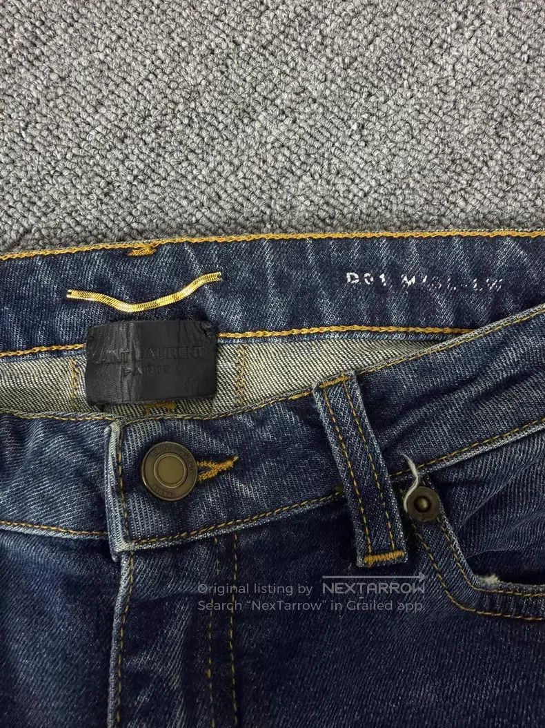 Saint Laurent Paris Saint Laurent Paris Deep Blue Cat's Whisker Washed Denim P Size US 27 - 5 Thumbnail
